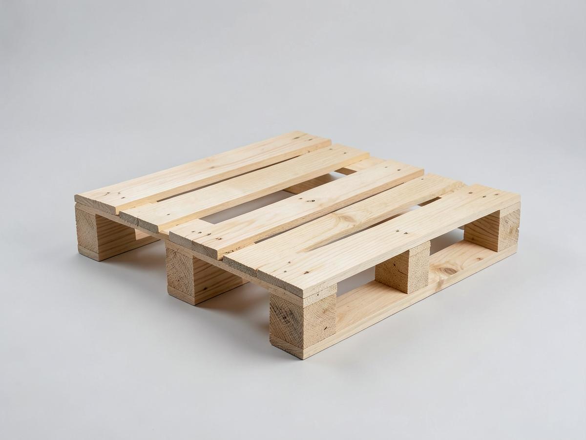 A new light-coloured Euro-format block pallet photographed against a plain studio background